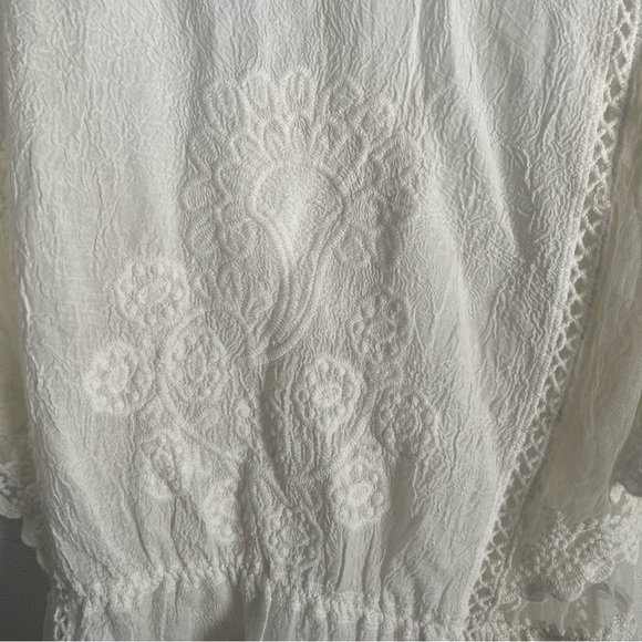 NWT Ember woman’s lace top off white embroidered size large boho chic romantic - Picture 11 of 15